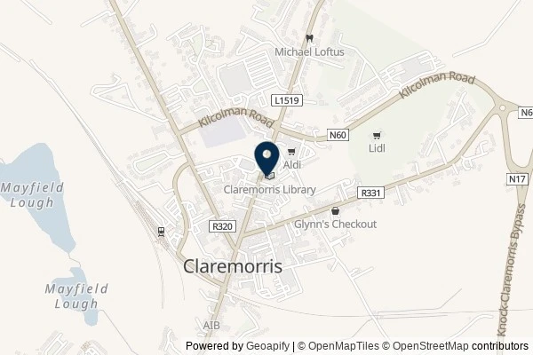 Map showing the area around: Dan Q found GCA0R10 Leabharlann 📚