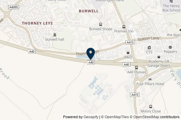 Map showing the area around: Dan Q found GC2F23P A Road Anarchy – A40 Eastbound to Oxford