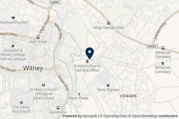 Map showing the area around: Dan Q found GCB61CG The witney way