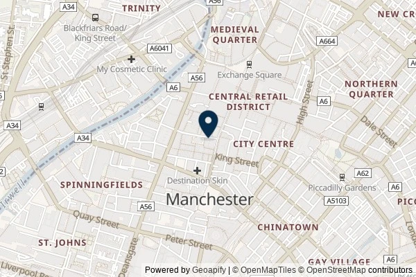 Map showing the area around: Dan Q found GC5C8N2 Church Micro 6331…Manchester – St Ann’s