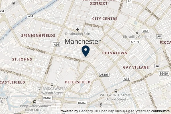 Map showing the area around: Dan Q found GC84F1A Manchester Central Library