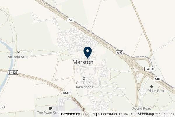 Map showing the area around: Dan Q found GC9GEC1 Church Micro 14176…Old Marston