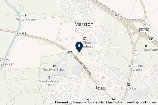 Map showing the area around: Dan Q did not find GC9M1WJ Village Hall series 1179 – Mortimer Hall Marston