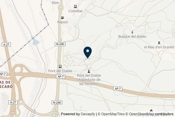 Map showing the area around: Dan Q found GC6603 Taragonna Aquaduct