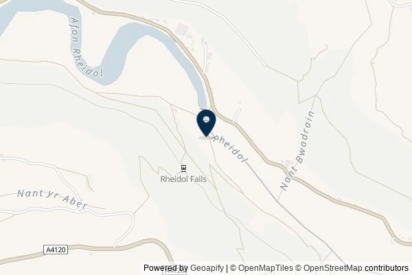 Map showing the area around: Dan Q found GL3BZX7D Cwm Rheidol – Fish Ladder