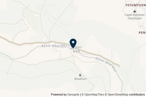 Map showing the area around: Dan Q found GL3BZXAJ Cwm Rheidol – Filter Beds