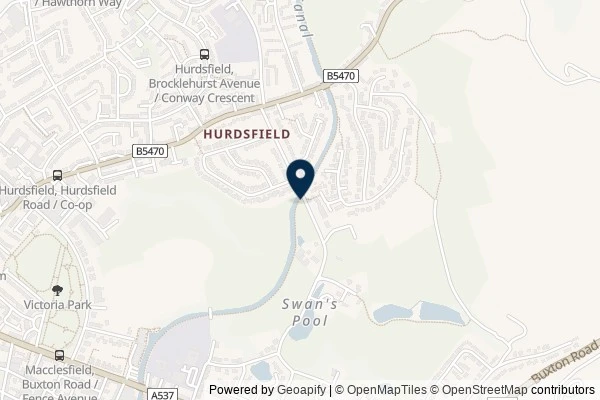 Map showing the area around: Dan Q found GL3DFKRK Macclesfield Canal – Bridge 35