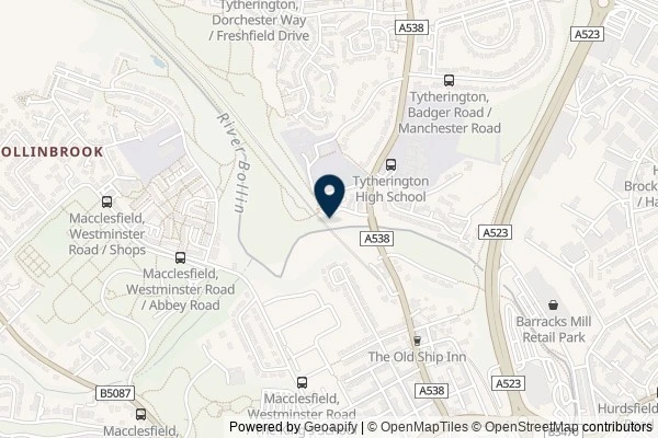 Map showing the area around: Dan Q found GL3DFKZC BVW #1