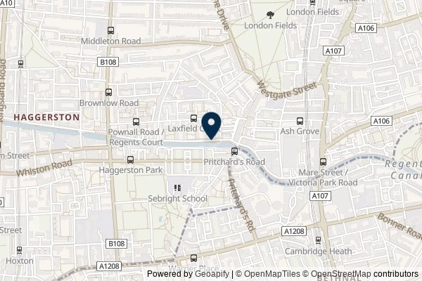 Map showing the area around: Dan Q found GL3F820H Acton’s lock