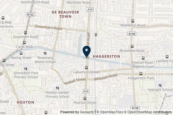 Map showing the area around: Dan Q found GL3F8667 Kingsland Road Bridge