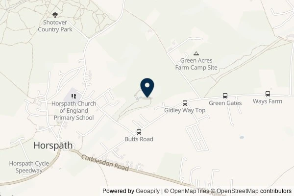 Map showing the area around: Dan Q found GL4ZB6WK Old SideTracked – Horspath Halt
