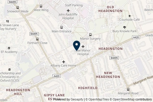 Map showing the area around: Dan Q found GL4ZB9QK Oxford United FC