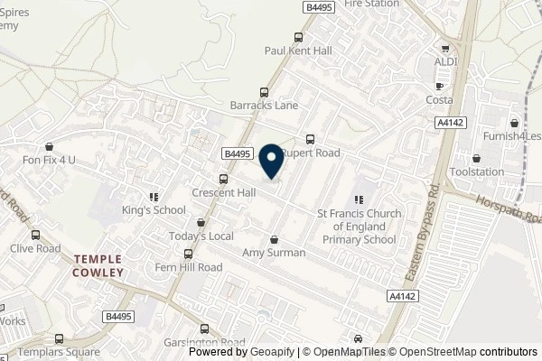 Map showing the area around: Dan Q found GL4ZBA6C Son of the The Lonely tree