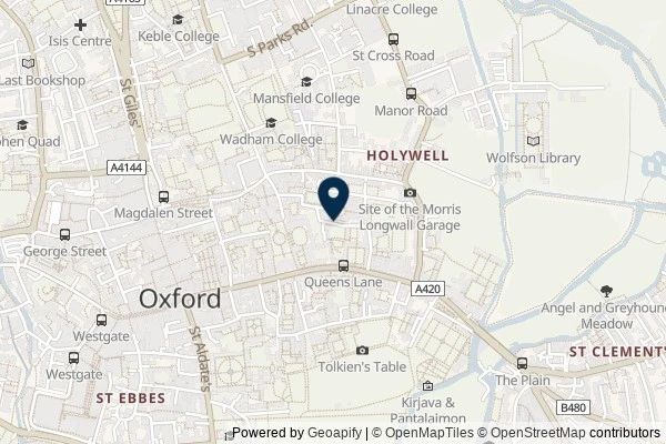 Map showing the area around: Dan Q found GL5HJDQ2 University Challenge 2 (New College’s Rear)