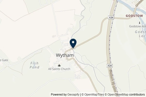 Map showing the area around: Dan Q found GL73T5N0 The ox-stream caching series – Wytham Stream