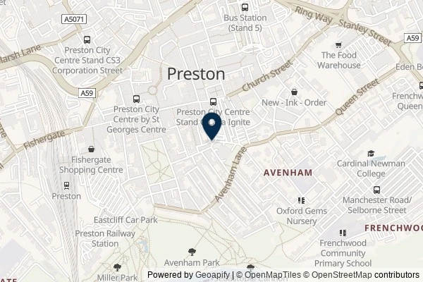 Map showing the area around: Dan Q found GL8V6K85 big box little box # avenham