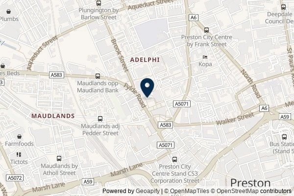 Map showing the area around: Dan Q found GL8V6N29 UCLan Library – St. Peter’s Church