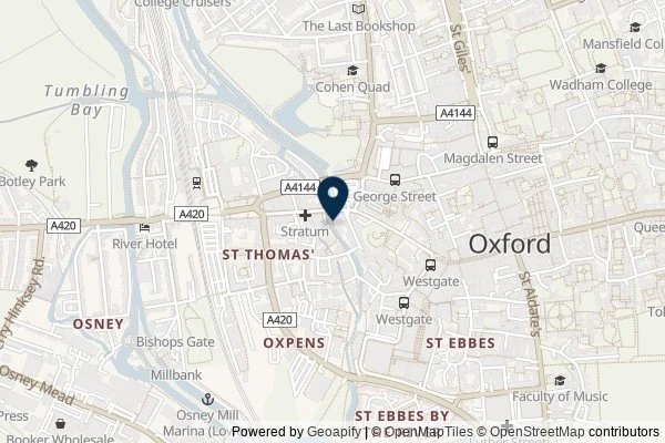 Map showing the area around: Dan Q found GLB9T1P9 The ox-stream caching series – Castle Mill Stream