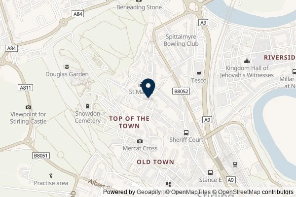 Map showing the area around: Dan Q found GLCDYQ4Z The Oldest Pub in Stirling