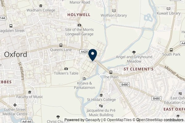 Map showing the area around: Dan Q found GLDZMN2R Oxford Snark Hunt (Fit the 2nd) – Botanic Gardens