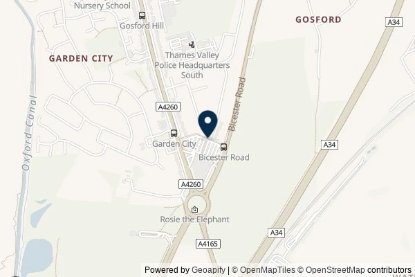 Map showing the area around: Dan Q found GLE1X58Y Off Ya Trolley – Kidlington