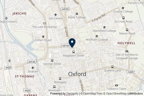 Map showing the area around: Dan Q found GLE5DH2D Oxford’s Sunken Cathedral