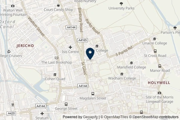 Map showing the area around: Dan Q found GLE5N8A0 Alleyways of Oxford – Lamb and Flag Passage