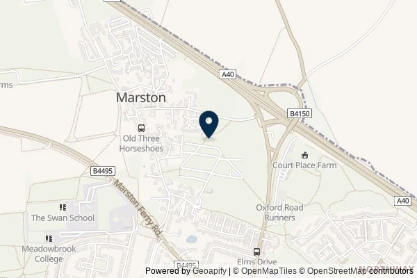 Map showing the area around: Dan Q found GLFHD69V MarstonMystery1