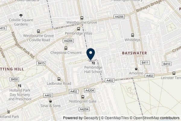 Map showing the area around: Dan Q found GLH778X2 Pembridge Square