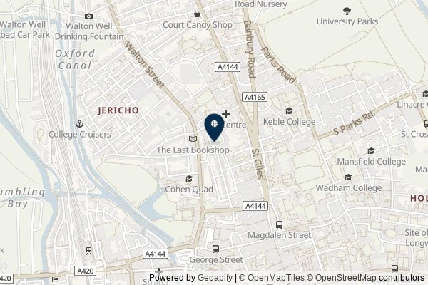 Map showing the area around: Dan Q found GLHR2KZM Oxford University – Wellington Square