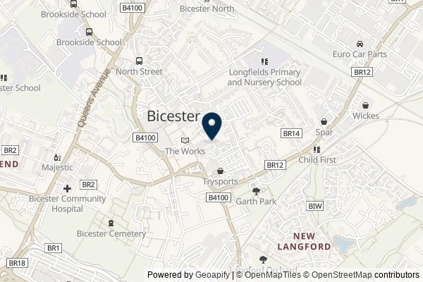 Map showing the area around: Dan Q found GLTDGKFE Bicester Batman Series: Mr Freeze