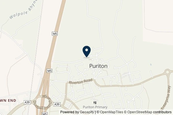Map showing the area around: Dan Q found GLVJCG3E Church Micro #4577 Puriton – St Michael
