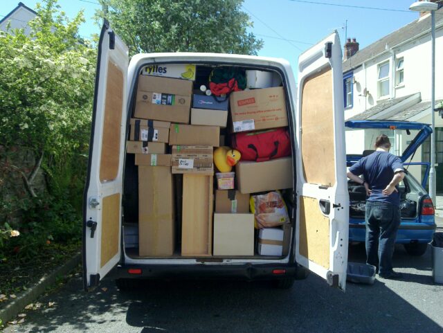 A very full van