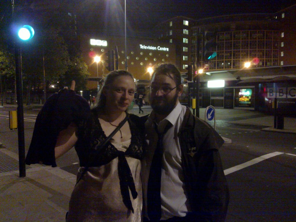 Ruth & JTA outside the White City BBC Television Centre Ruth and JTA