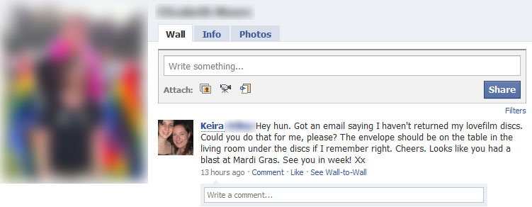 Why would anybody leave this message on somebody's wall?