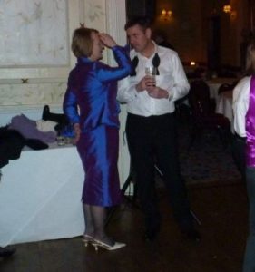 Why is Chris saluting in this picture?