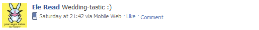 Ele tells Facebook that it was "Wedding-tastic."