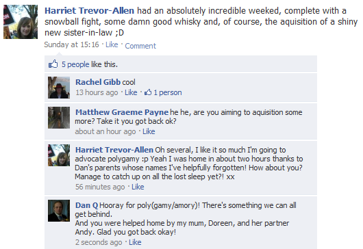 Harriet looks back on the weekend, on Facebook, and answers comments asking about her journey home.