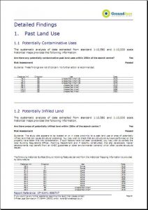 Environmental Search A page from our Environmental Search, indicating some of the past uses of the land around the house we hope to buy.