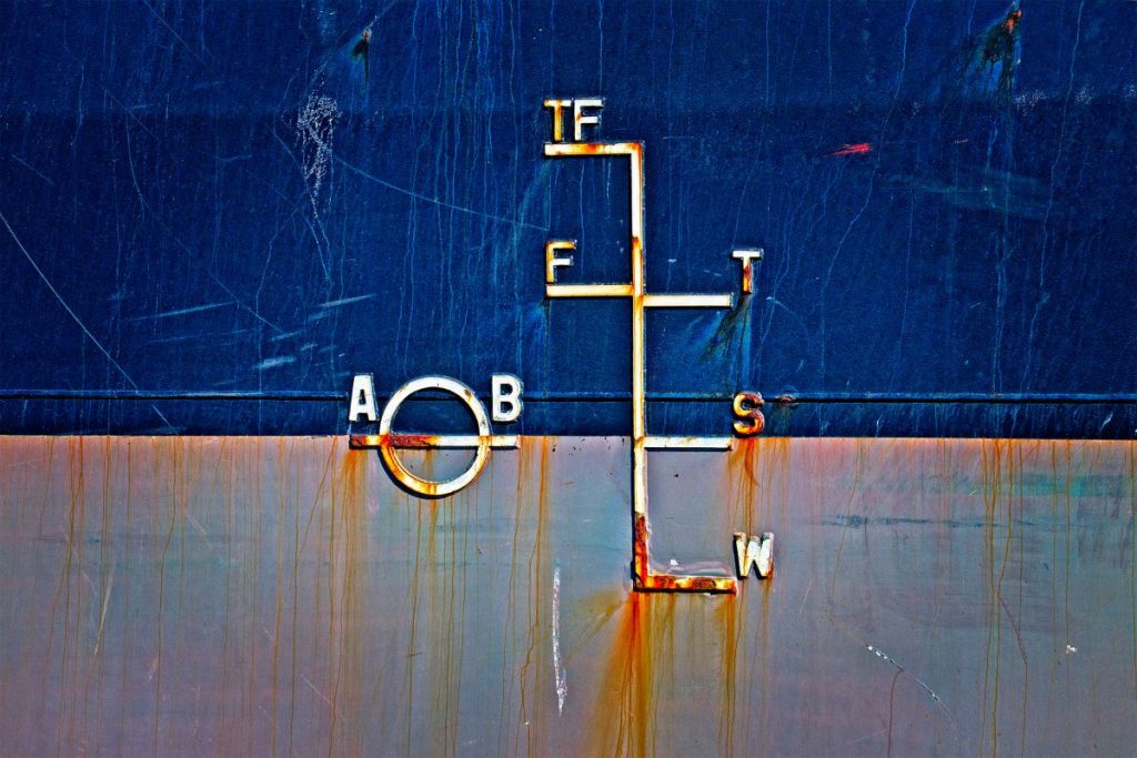 Mysterious markings on the side of a continer ship