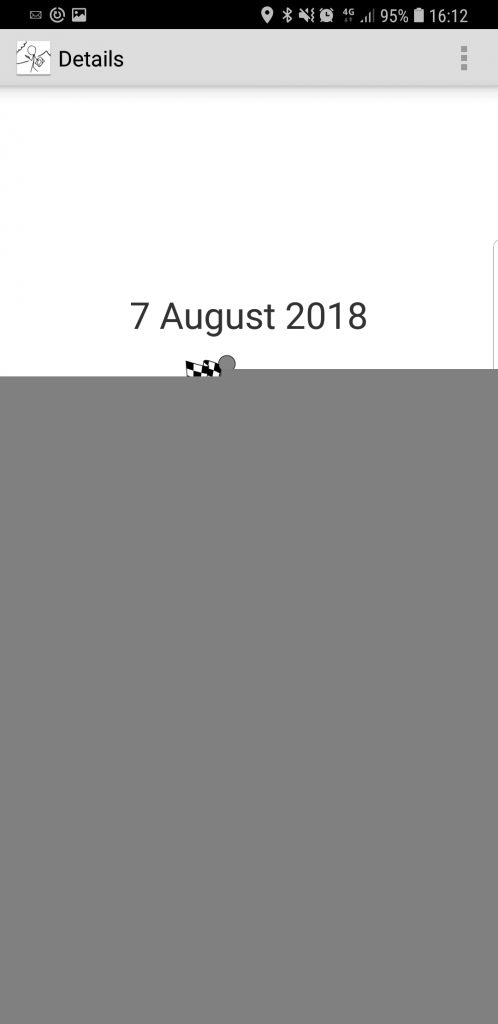 Screenshot from Geohashing app showing hashpoint reached