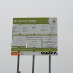 Sign describing the M1 Wind Farm