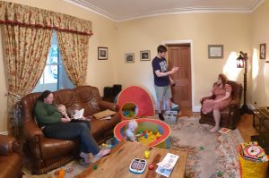 Living room on Saturday morning.