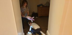 Annabel and John with inflatable animals #2.