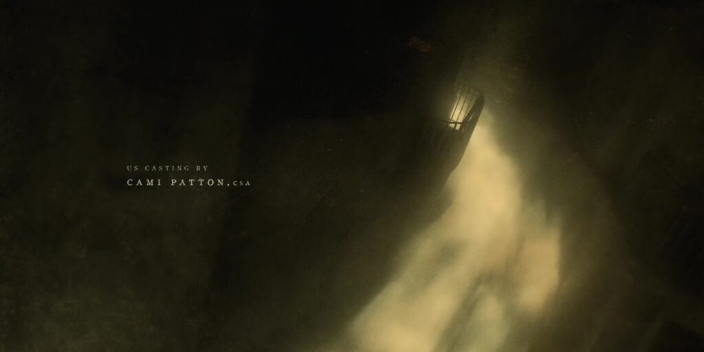 A swirling mass of luminescent gas around a central pillar, with a fenced balcony visible.