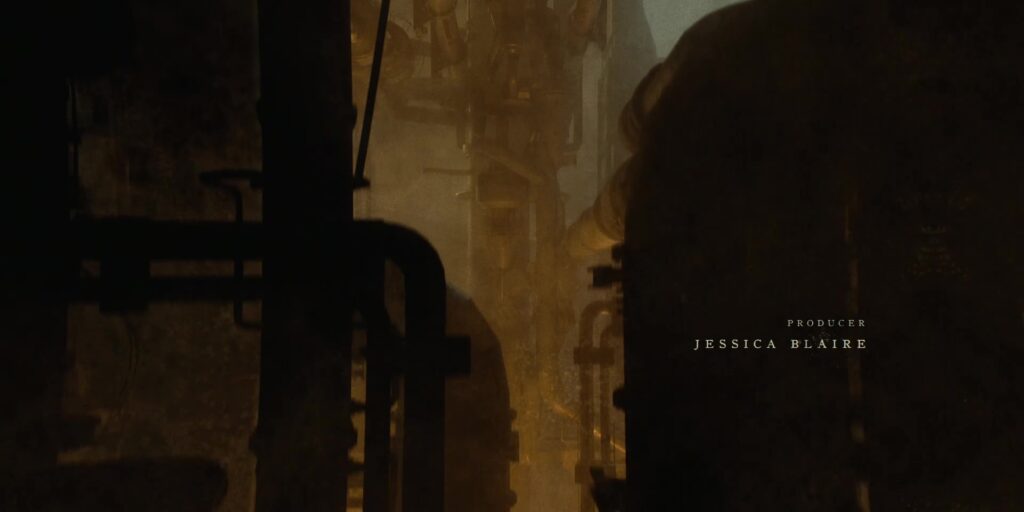 Heavy industrial machinery, smoke, and fumes.