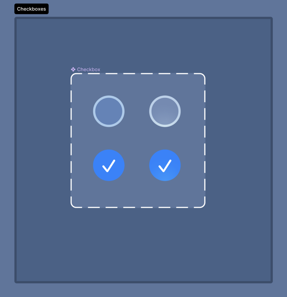 Four "round" checkboxes, two of them checked.