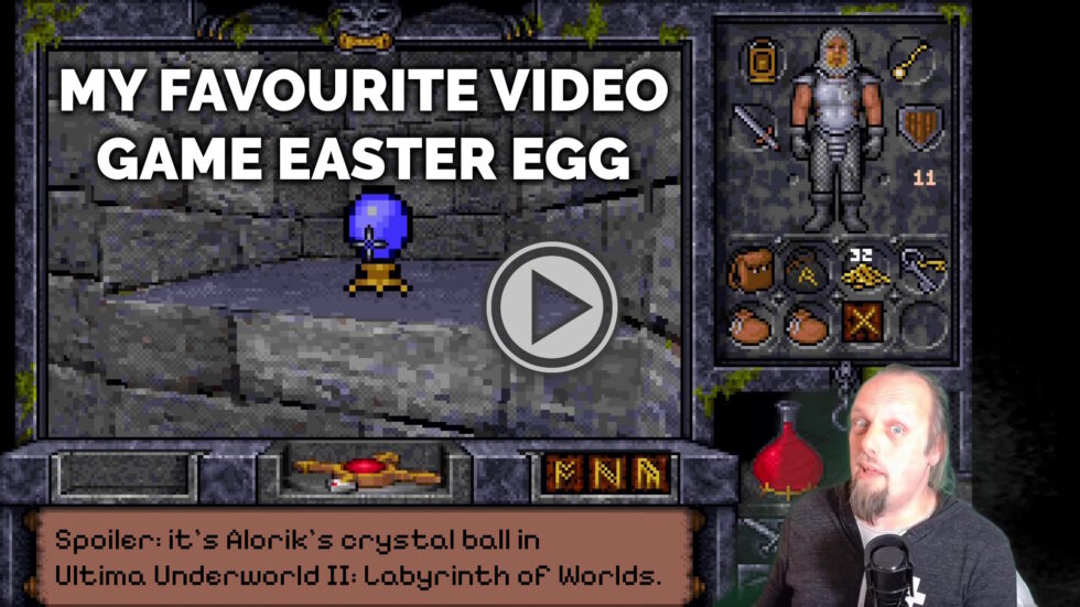 Video preview showing Dan overlaid on a screenshot of Ultima Underworld II.