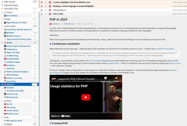 FreshRSS screenshot.