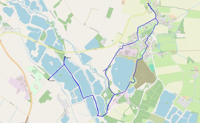Map showing the journey described.